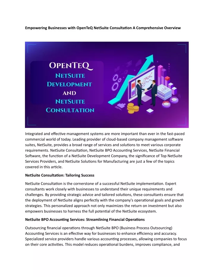 empowering businesses with openteq netsuite