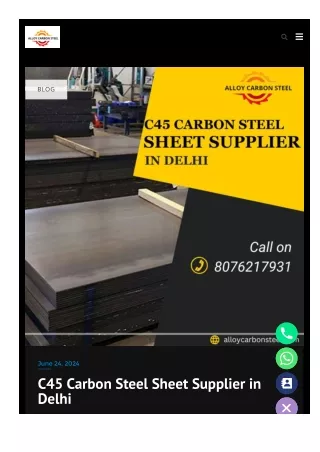 C45 Carbon Steel Sheet Supplier in Delhi