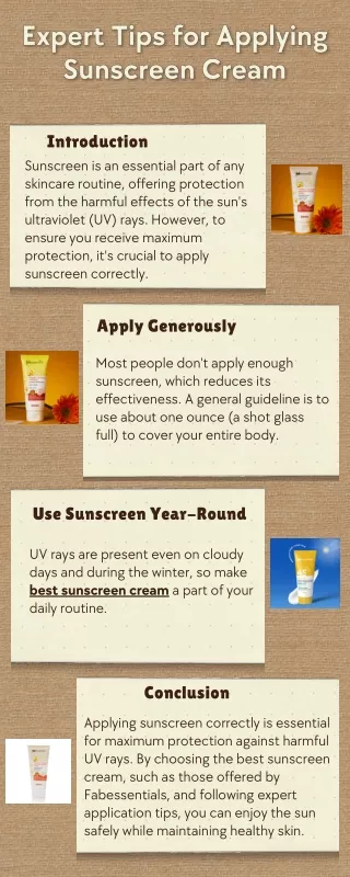 Expert Tips for Applying Sunscreen Cream