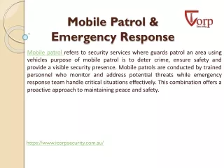 Mobile Patrol & Emergency Response Services - ICORP Security