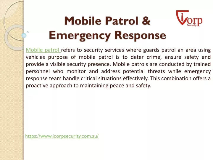 mobile patrol emergency response