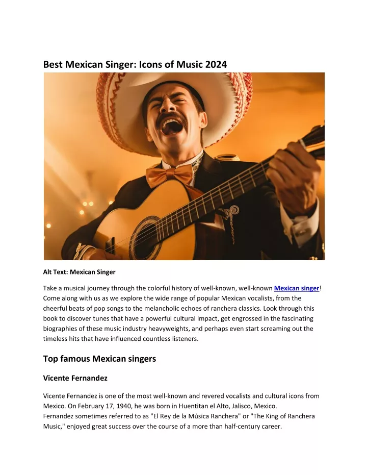 best mexican singer icons of music 2024