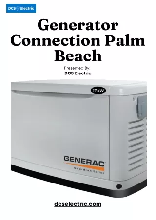 Best Generator Connection Services in Palm Beach at DCS Electric