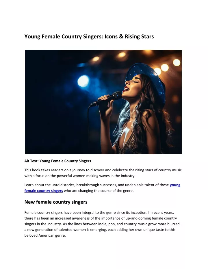 young female country singers icons rising stars