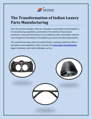 The Transformation of Indian Luxury Parts Manufacturing