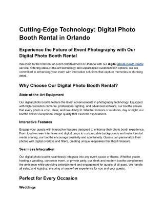 Cutting-Edge Technology_ Digital Photo Booth Rental in Orlando