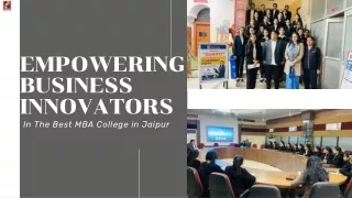 Empowering Business Innovators In The Best MBA College in Jaipur