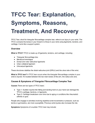 TFCC Tear_ Explanation, Symptoms, Reasons, Treatment, And Recovery