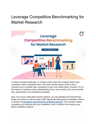 Leverage Competitive Benchmarking for Market Research