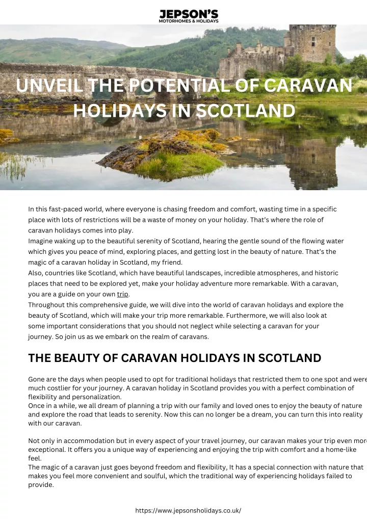 unveil the potential of caravan holidays