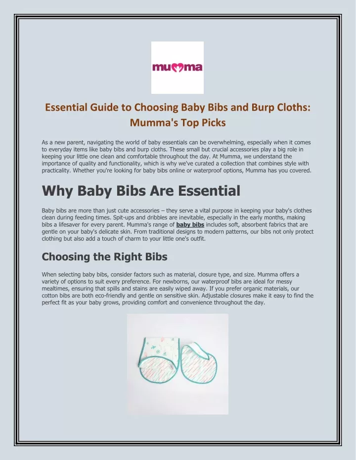 essential guide to choosing baby bibs and burp