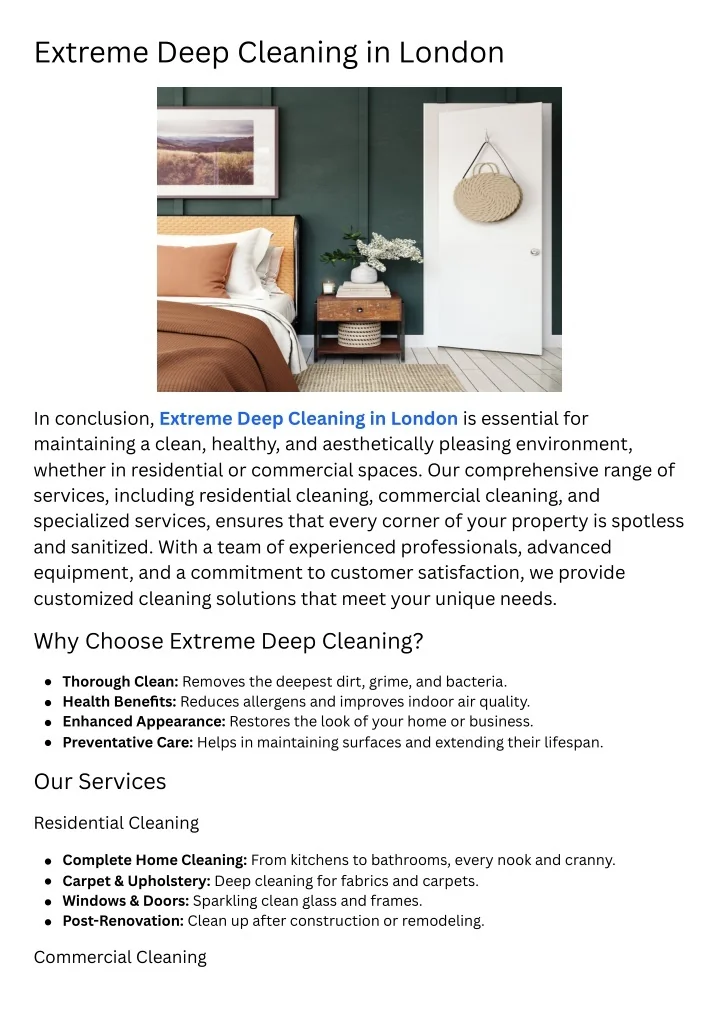 PPT - Extreme Deep Cleaning in London PowerPoint Presentation, free ...