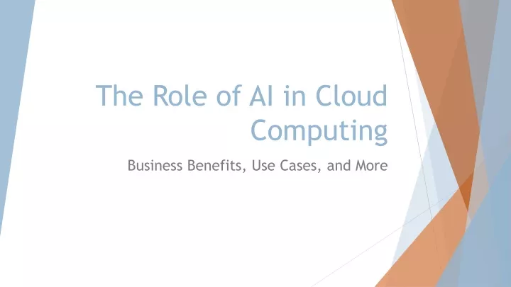 the role of ai in cloud