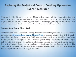 Exploring the Majesty of Everest Trekking Options for Every Adventurer