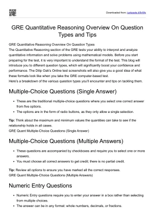 GRE Quantitative Reasoning Overview On Question Types and Tips