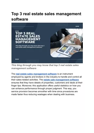 Top 3 real estate sales management software