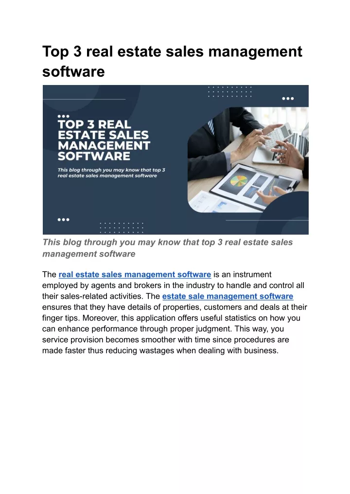 top 3 real estate sales management software