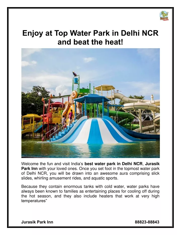 enjoy at top water park in delhi ncr and beat