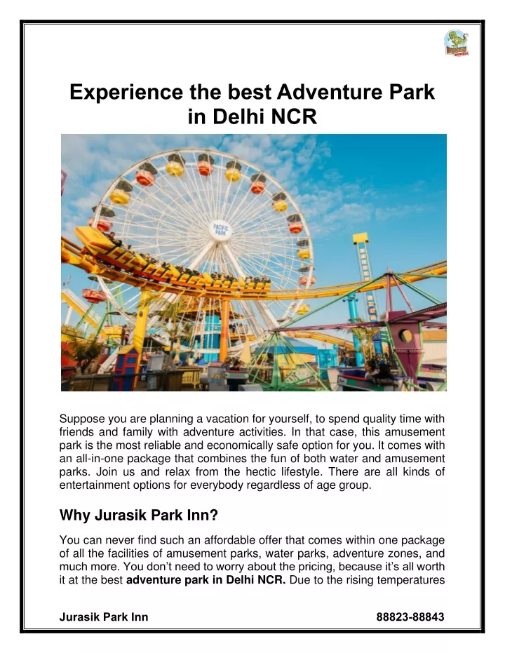 experience the best adventure park in delhi ncr