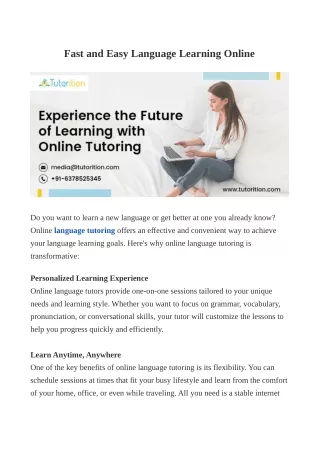 fast and easy language learning online
