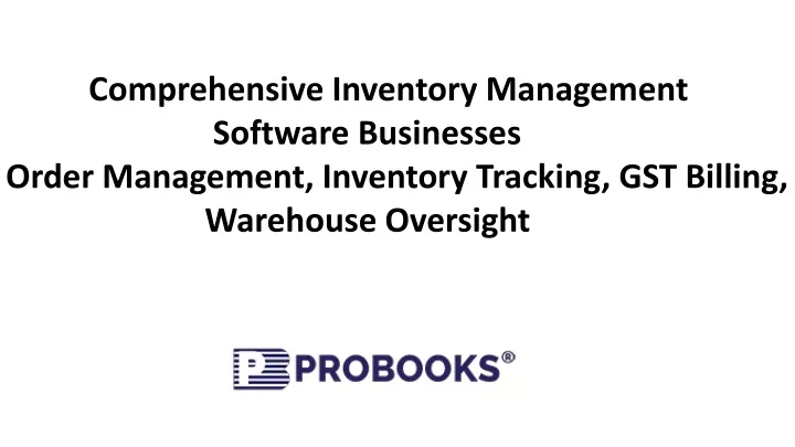 comprehensive inventory management software