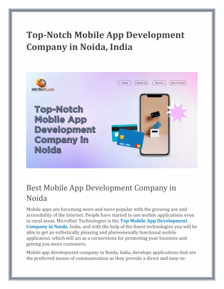 top notch mobile app development company in noida