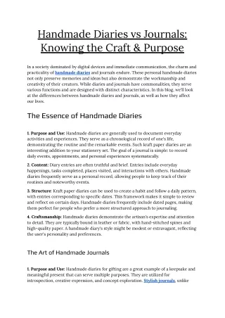 Handmade Diaries vs Journals_ Knowing the Craft & Purpose