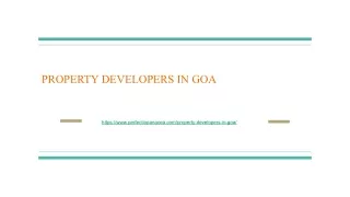 PROPERTY DEVELOPERS IN GOA