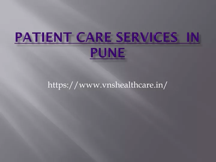 patient care services in pune