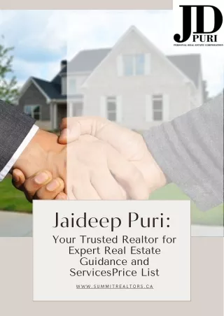 Jaideep Puri Your Trusted Realtor for Expert Real Estate Guidance and Services