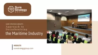 Sure Strategy Group's Approach to Decarbonizing the Maritime Industry
