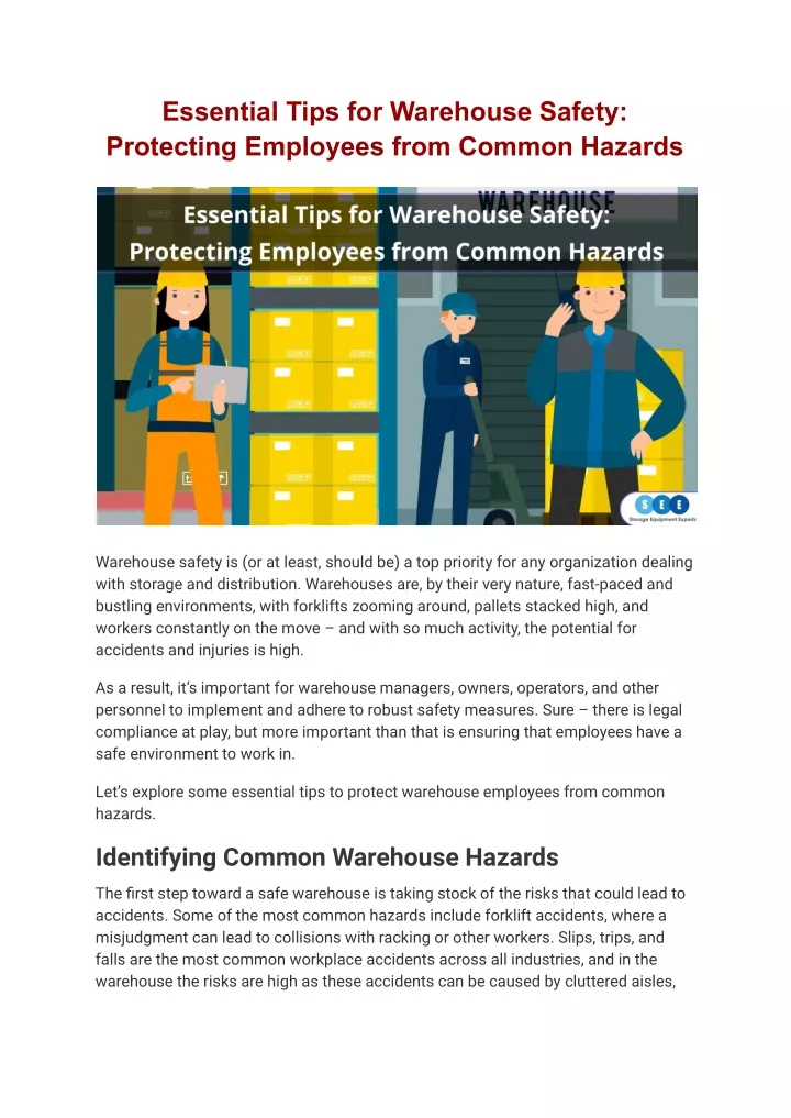 essential tips for warehouse safety protecting