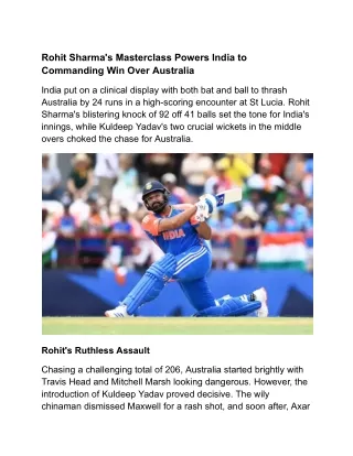 rohit sharma s masterclass powers india
