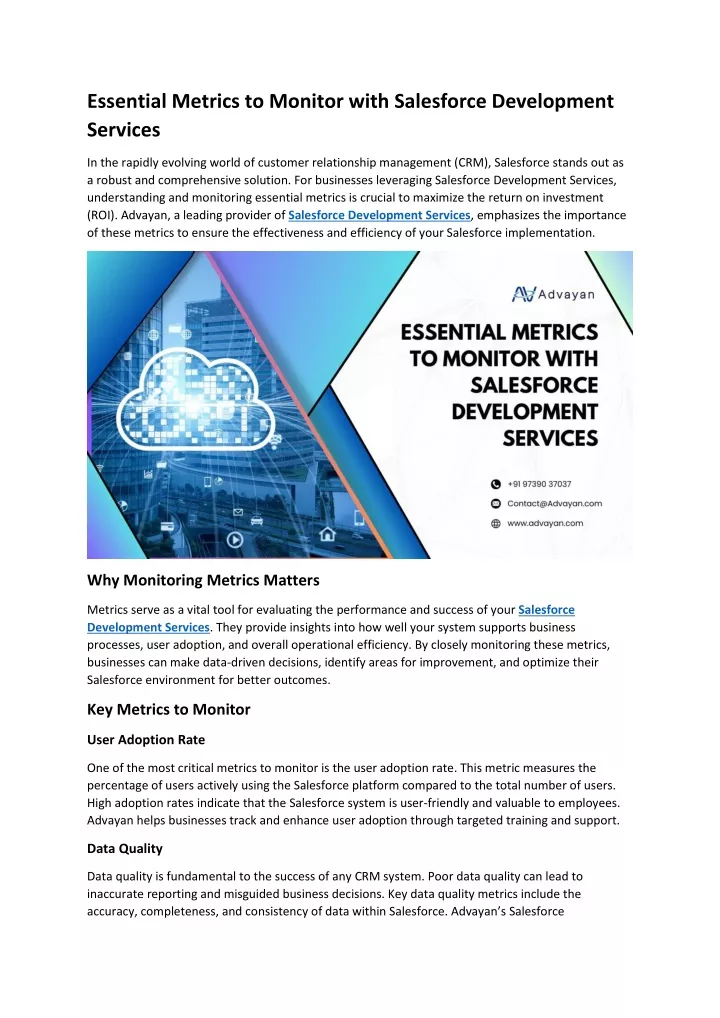 essential metrics to monitor with salesforce