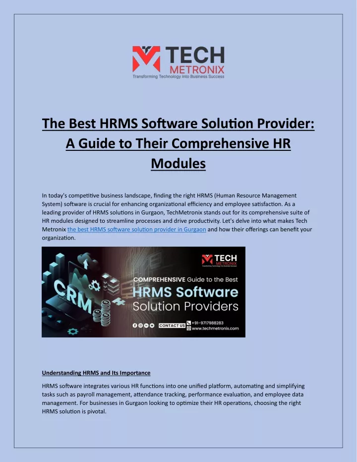 the best hrms software solution provider a guide