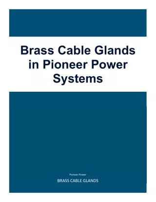 Brass cable glands
