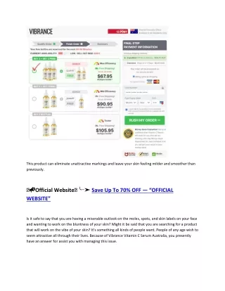 Vibrance Vitamin C Serum Australia  Reviews "WELLNESS PROMOTER"