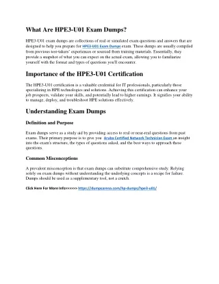 what are hpe3 u01 exam dumps
