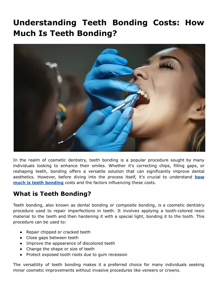 understanding teeth bonding costs how much