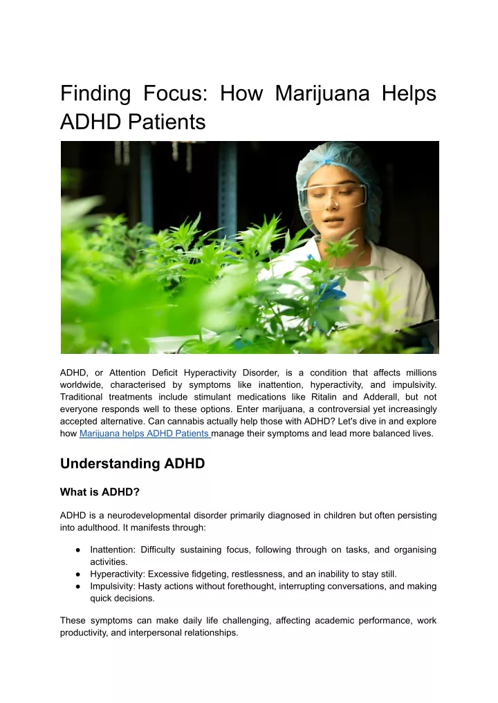 finding focus how marijuana helps adhd patients