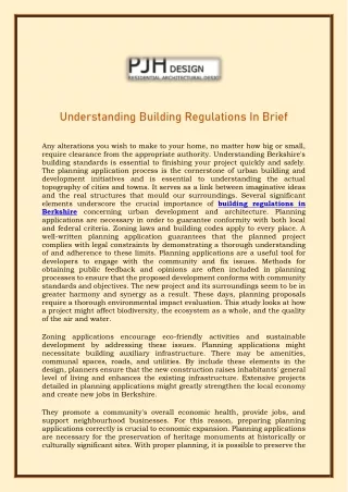 Understanding Building Regulations In Brief