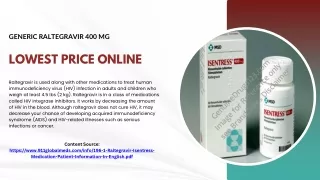 Generic Raltegravir 400 mg Lowest Price online