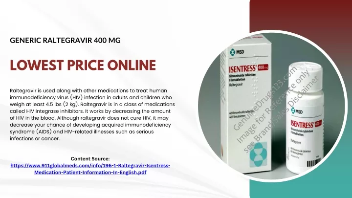 generic raltegravir 400 mg