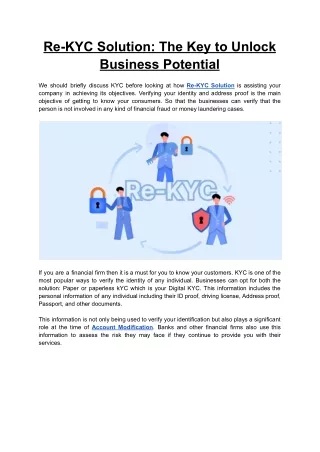 Re-KYC Solution: The Key to Unlock Business Potential