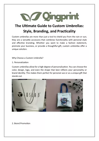 The Ultimate Guide to Custom Umbrellas: Style, Branding, and Practicality