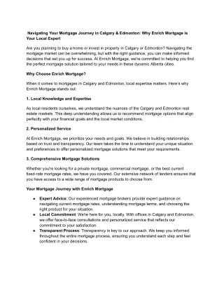 Expert Mortgage Solutions in Calgary & Edmonton | Enrich Mortgage
