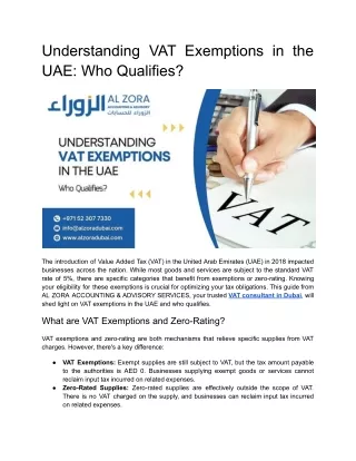 "Understanding VAT Exemptions in the UAE: Who Qualifies?"