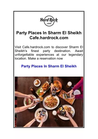 Party Places In Sharm El Sheikh Cafe.hardrock.com