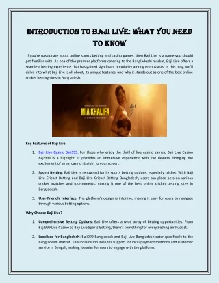introduction to baji live what you need