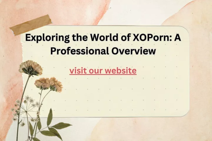 exploring the world of xoporn a professional